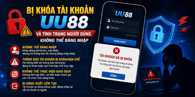 Bị khóa tài khoản UU88 và tình trạng người dùng không thể đăng nhập