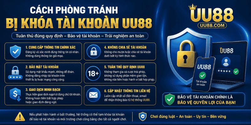 Cách phòng tránh bị khóa tài khoản UU88