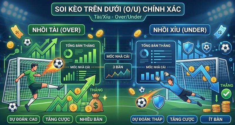 Cách soi kèo trên/dưới chính xác.